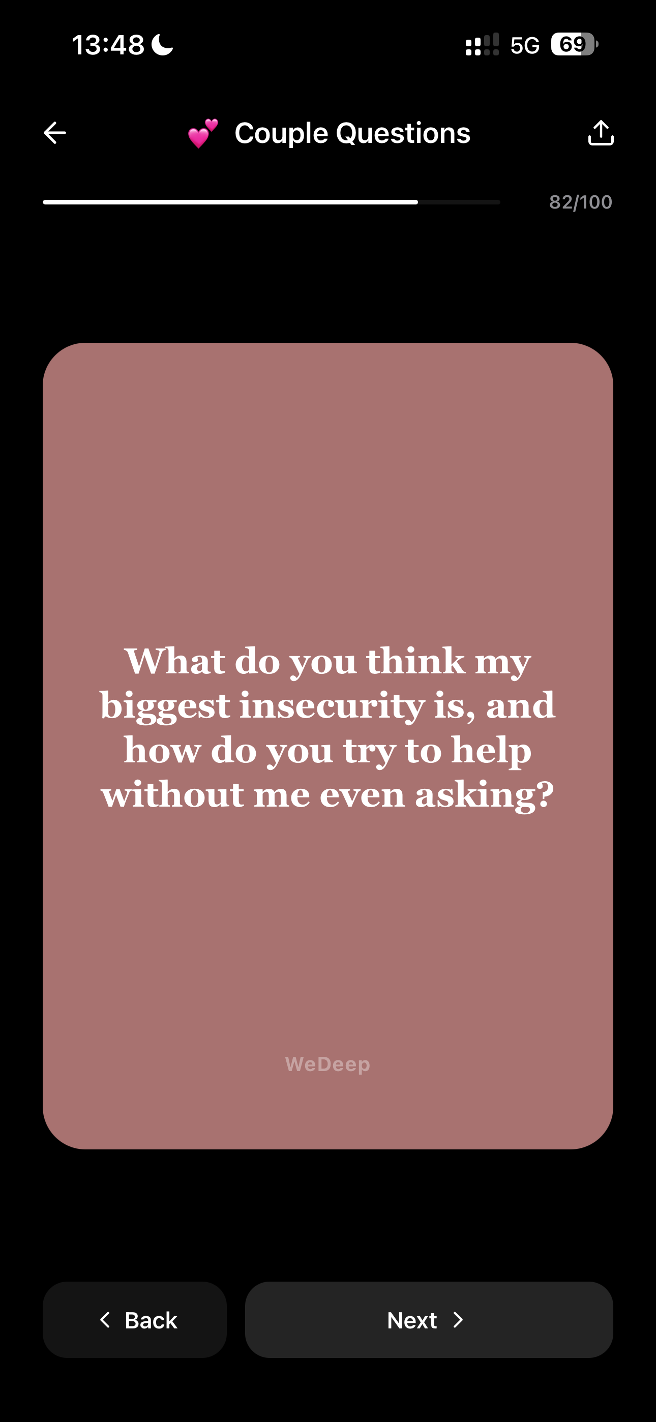 WeDeep question card